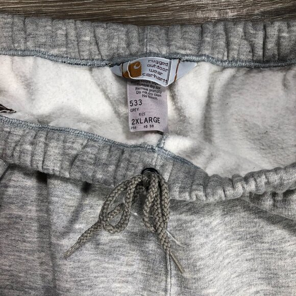 Carhartt Mens XXL Gray Drawstring Relaxed Fit Sweatpants Distressed Vintage USA - Picture 4 of 11
